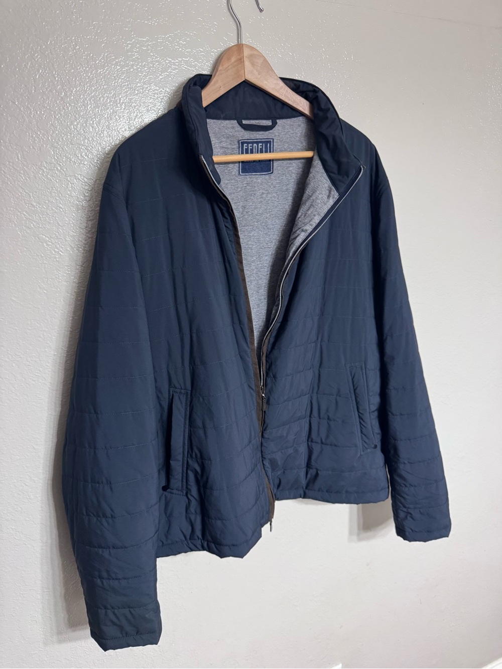 Fedeli Airstop Men's Navy Quilted Jacket